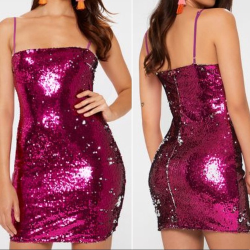 Sequin pink dress